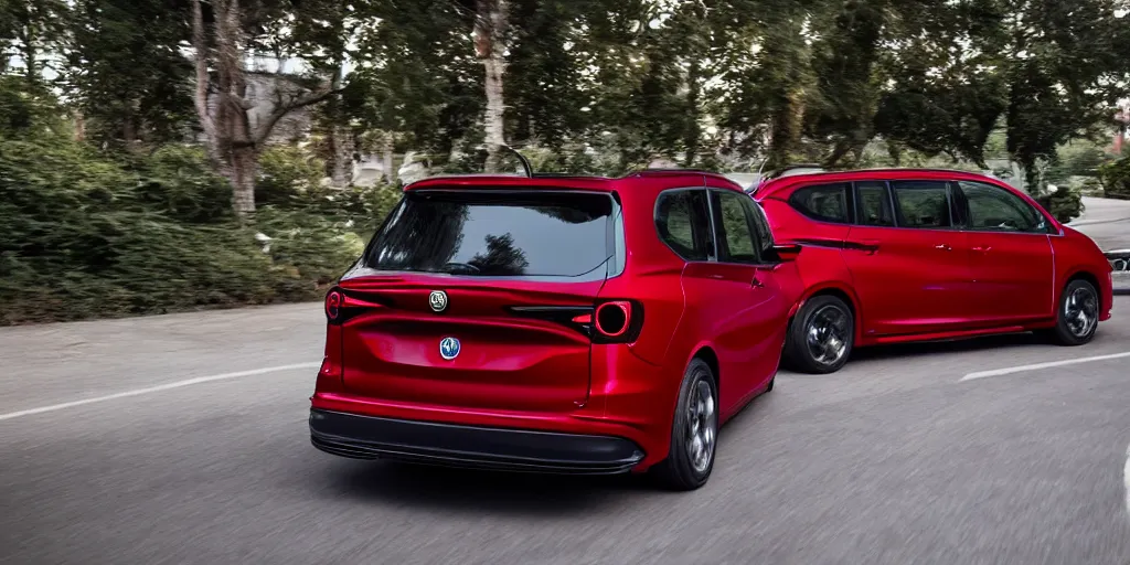 Image similar to 2022 Alfa Romeo Minivan, red