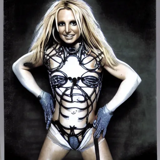 Prompt: britney spears by h. r. giger, biomechanic