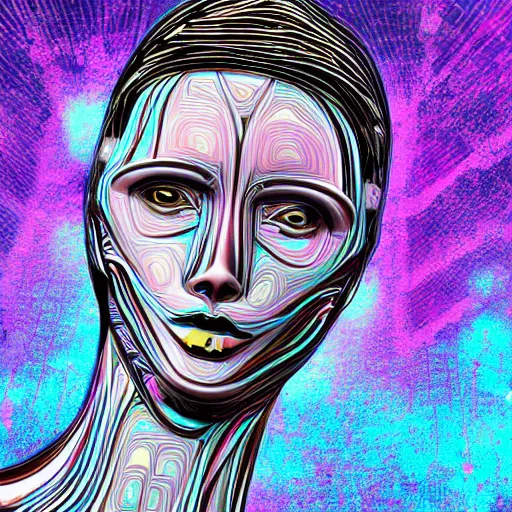 Prompt: human in love with artificial intelligence digital art