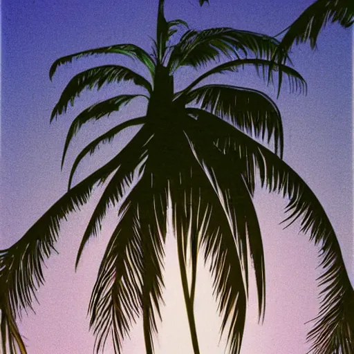 Image similar to nagel artwork 1 9 8 0 s palm tree beautiful woman, light grid in the background, soft haze