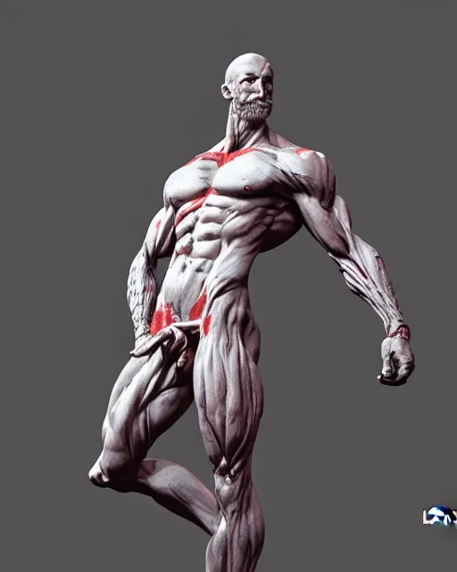 Prompt: Highy detailed anatomy sculpture by artist from league of legends and god of war, 8K, unreal 5, art station, global, illumination, zbrush, clay sculpture