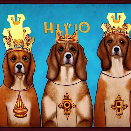 Image similar to holy Trinity as three dogs
