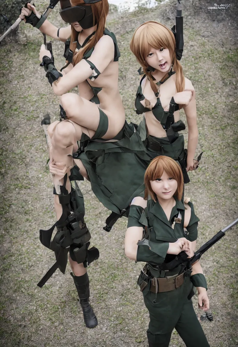 Image similar to A survivor girl from the world of Strike Witches, cosplay, realistic photo