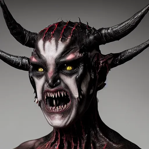 Image similar to a demon inspired by a cauchemar created by the make up artist hungry, photographed by andrew thomas huang, cinematic, expensive visual effects