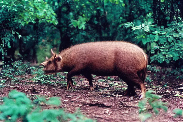 Image similar to a photo of a hitmonlee boar in its natural habitat, kodak ektachrome e 1 0 0 photography