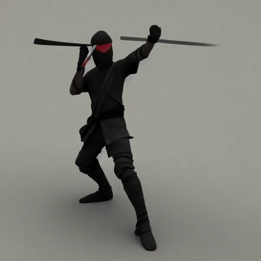 Prompt: a ninja holding a sword, 3 d render octane, trending on artstation