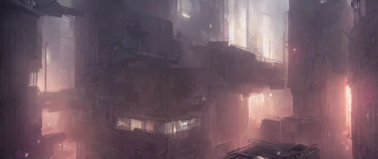 Prompt: dystopian Germany city, concept art, digital painting, style of jordan grimmer, futuristic, volumetric lighting