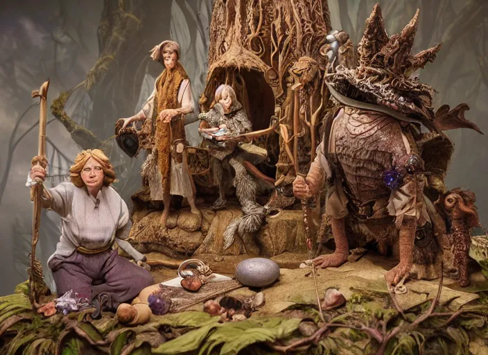 Image similar to product photography of a fantasy diorama of the dark crystal, zeiss lens, detailed, centered, by erwin olaf, joop geesink, wes anderson, jim henson, brian froud, breathtaking, 8 k resolution, extremely detailed, beautiful, establishing shot, realistic materials, hyperrealistic