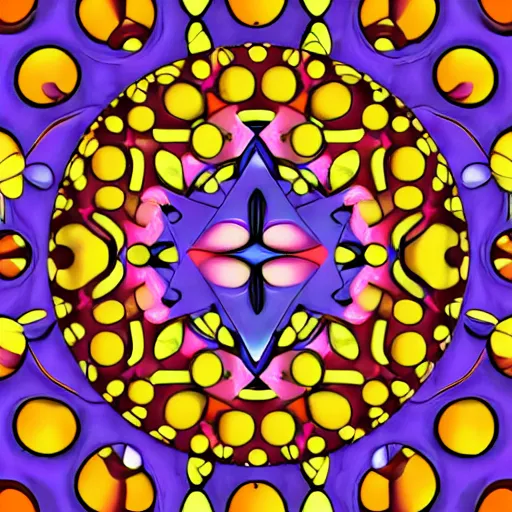 Image similar to a logo design based on hydrogen electron orbitals, radial symmetry, simplistic, orange and purple color scheme