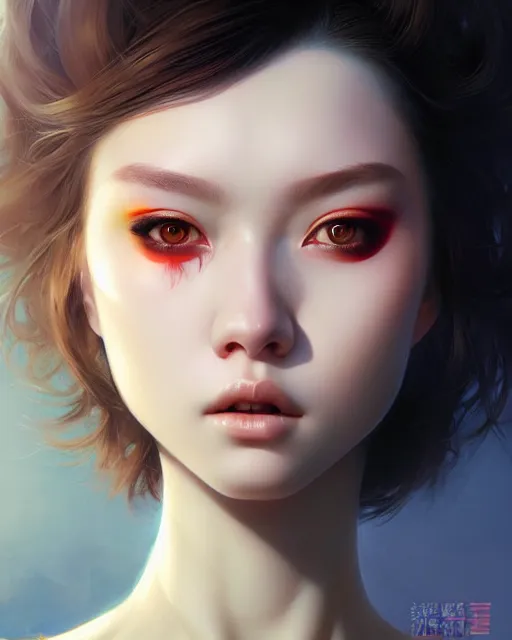 Image similar to face closup portrait view of pale skin beauty, full body armor, paint by ilya kuvshinov and ross tran and karol bak and stanley lau and anna dittmann and artgerm and xiaoguang sun and tian zi