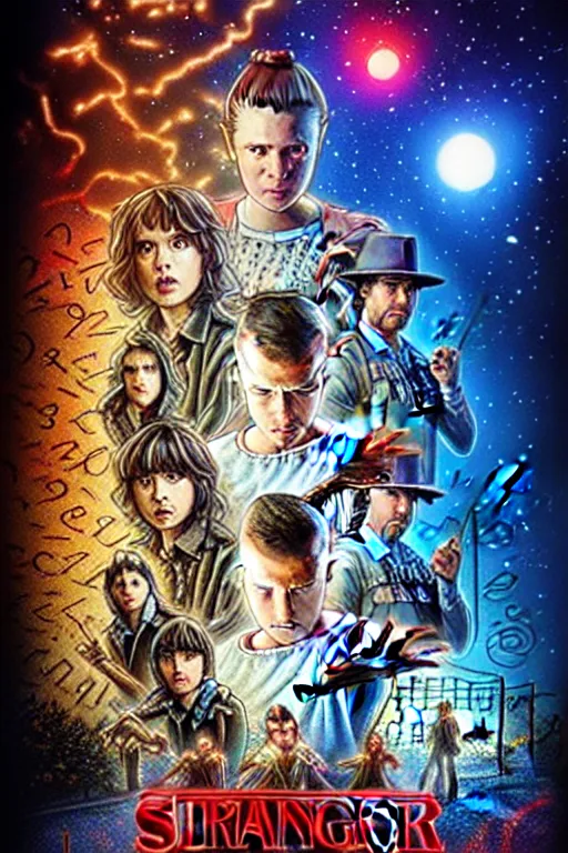 KREA - the rock in stranger things season 5 poster