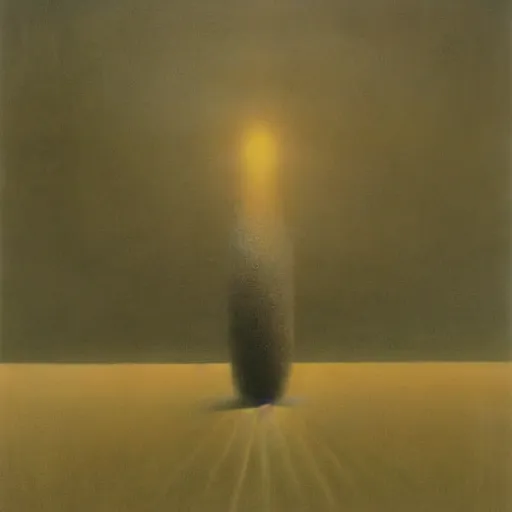 Image similar to atomic by Zdzisław Beksiński, oil on canvas