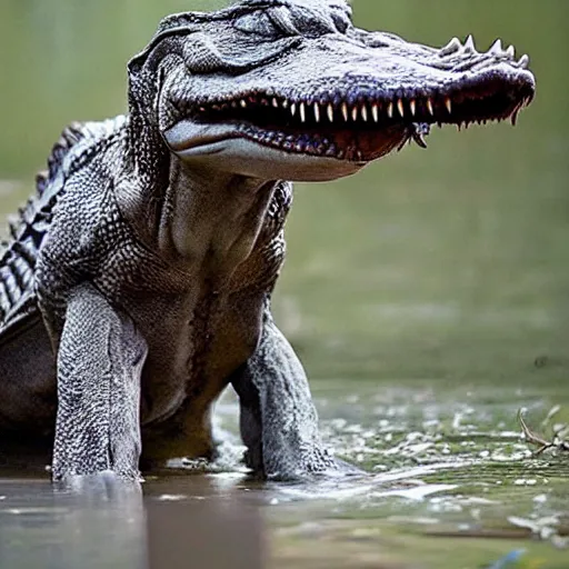 Image similar to Photomorph that fuses a crocodile with a wolf