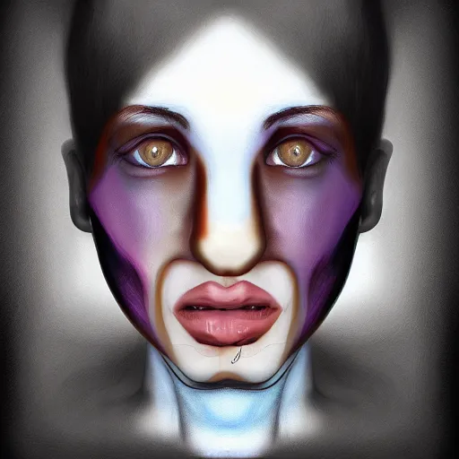 Image similar to half human half milk, digital art,