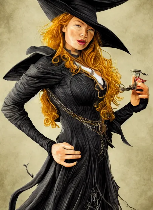 Prompt: beautiful female witch, rebecca romijn as wicked witch of the west, full body character concept, evil, powerful, magic, art nouveau, super powers, fantasy, intricate, elegant, mistique, horrifying, highly detailed, digital painting, artstation, concept art, shining, sharp focus, illustration, art by stanley lau