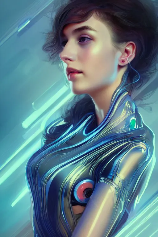 Prompt: portrait beautiful formula one racer Girl, at racer track, formula one car, ssci-fi, fantasy, intricate, very very beautiful, elegant, human anatomy, neon light, highly detailed, digital painting, artstation, concept art, soft light, smooth, sharp focus, illustration, art by tian zi and WLOP and alphonse mucha