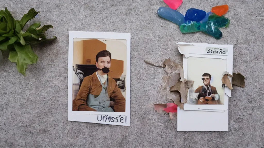 Image similar to instax unworkable moustache diorama