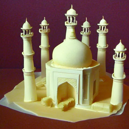 Image similar to cheese a reconstruction of the cheese taj mahal made ot of cheese, cheese