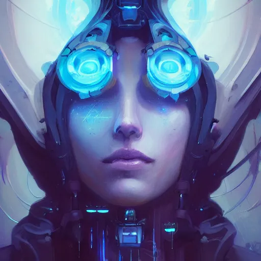 Image similar to a portrait of a cybernetic ghost, cyberpunk concept art by pete mohrbacher and wlop and artgerm and josan gonzales, digital art, highly detailed, intricate, sci-fi, sharp focus, Trending on Artstation HQ, deviantart, unreal engine 5, 4K UHD image