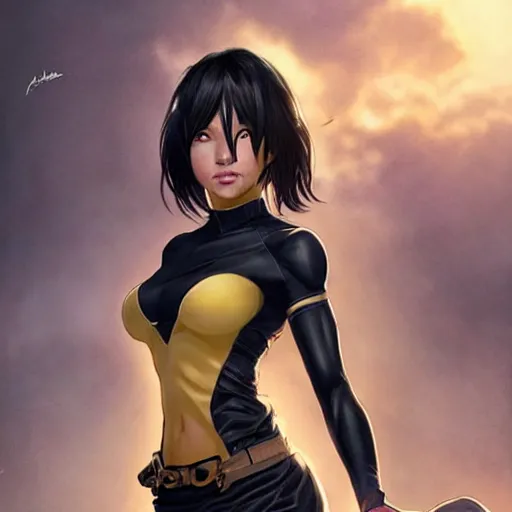 Prompt: cassandra cain wearing a tube top and miniskirt!!!!, beautiful face!!!!, 2 7 years old, cg animation, lifelike, animated, realistic, by artgerm, greg rutkowski, 3 d