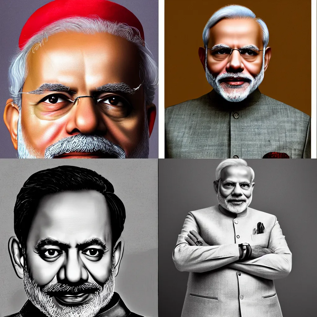 Prompt: portrait of Narendra Modi in the style of Mario Testino, detailed, 82 mm sigma art