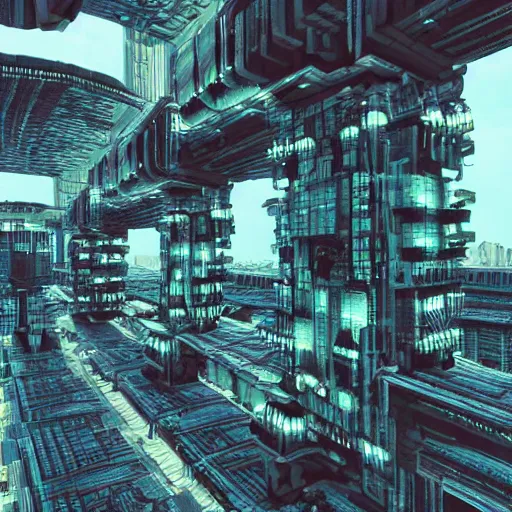 Prompt: a xenomorphic biopunk city in the style of xpqzl, procedural art, generative art