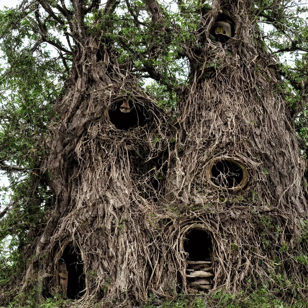 Prompt: a witch's hut in a tree