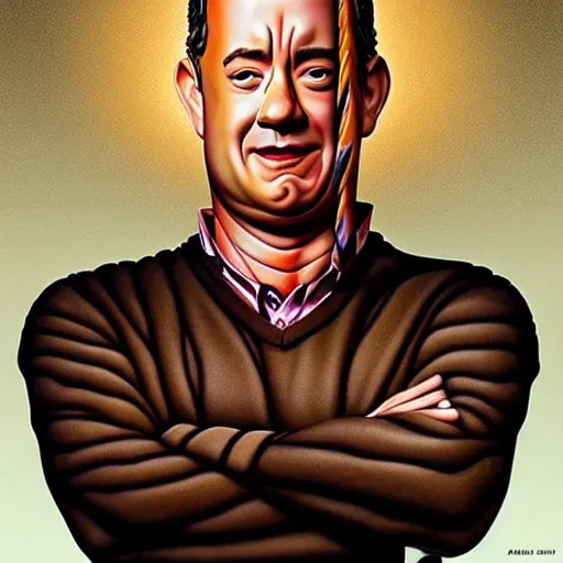 Prompt: portrait of Tom Hanks at all-you-can-eat beef buffet eating hamburgers, extra onions and ketchup, luscious patty with sesame seeds, ethereal, holy sacred light rays, handsome, D&D, fantasy, intricate, elegant, highly detailed, digital painting, artstation, concept art, matte, sharp focus, illustration, art by Artgerm and Greg Rutkowski and Alphonse Mucha