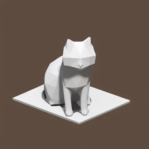 Image similar to low polygon render of a cat on a white background, isometric 3 d, ultra hd