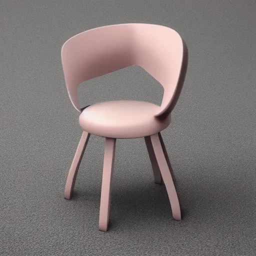 Image similar to conceptual chair design, posted on dezeen, high quality rendering, clean background, playful