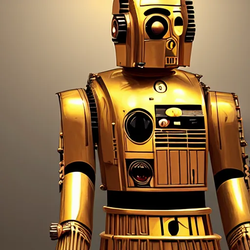 Image similar to painting of c - 3 p 0, unreal engine