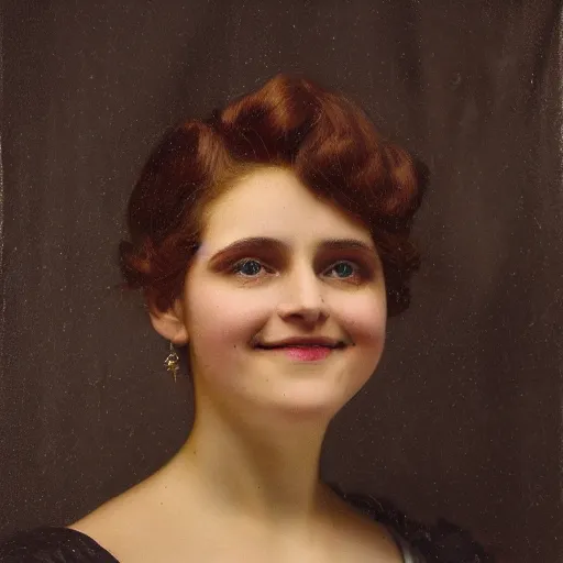 Prompt: studio portrait of a beautiful victorian woman, masterpiece, studio lighting, smiling, sharp focus, realistic,