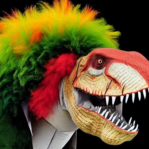 Image similar to photo of a tyrannosaurus clown