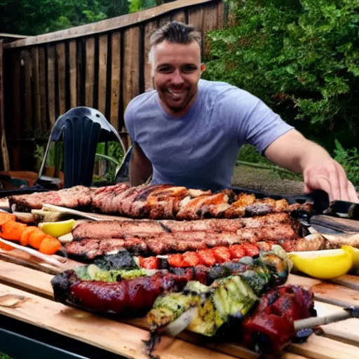 Prompt: chris on a barbeque