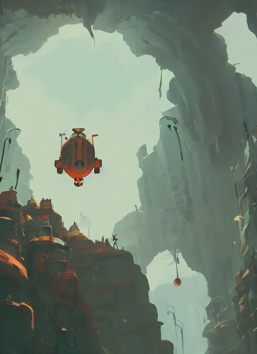 Image similar to underground tunnel in a canyon, nuclear powered, detailed, futuristic, cory loftis, james gilleard, atey ghailan, makoto shinkai, goro fujita, studio ghibli, rim light, exquisite lighting, clear focus, very coherent, plain background