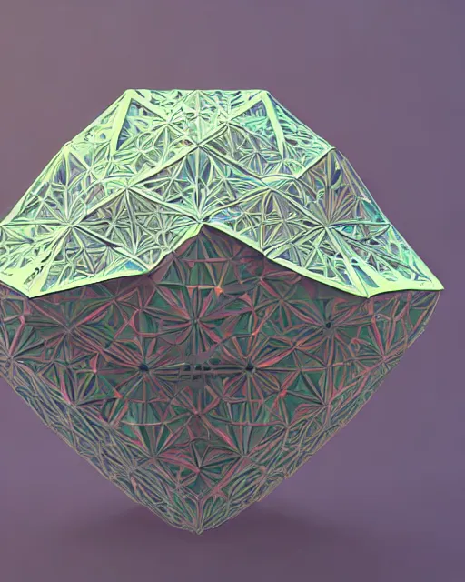 Prompt: highly detailed vfx of icosahedron, global illumination, detailed and intricate environment by james jean, liam brazier, petros afshar