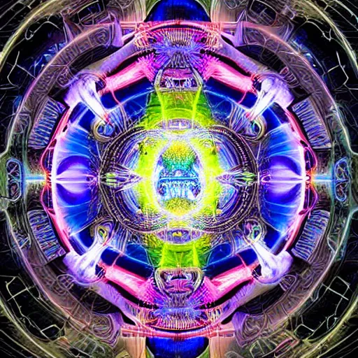 Prompt: cybertronic hindu temple, symmetrical, hannah faith yata, torus energy, salvia droid, ben ridgway