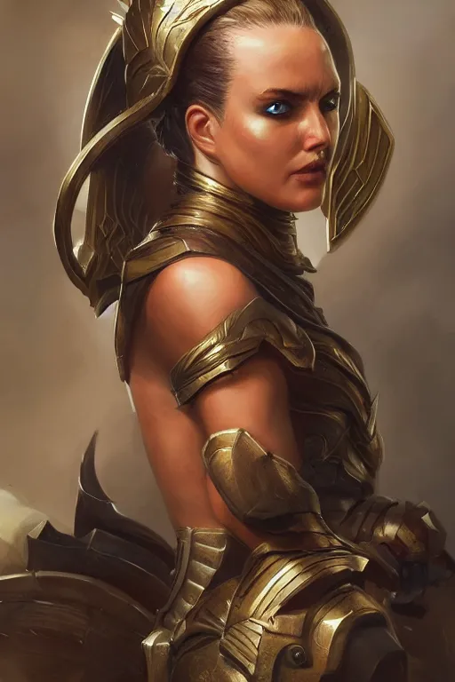 Image similar to amazon valkyrie athena, d & d, fantasy, portrait, highly detailed, headshot, digital painting, trending on artstation, concept art, sharp focus, illustration, art by artgerm and greg rutkowski and magali villeneuve