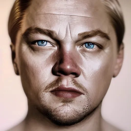 Prompt: realistic expired fuji film portrait of white albino leonardo dicaprio, hyperrealism, photorealistic, detailed, atmospheric, 8 k, award winning photography, cinematic