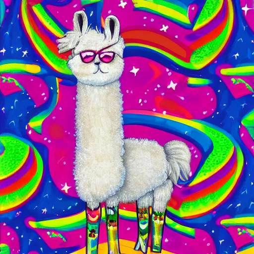 Image similar to llama in pyjamas by lisa frank