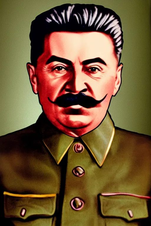 Prompt: joseph stalin portrait, but pig head inustead stalin's head photo in color