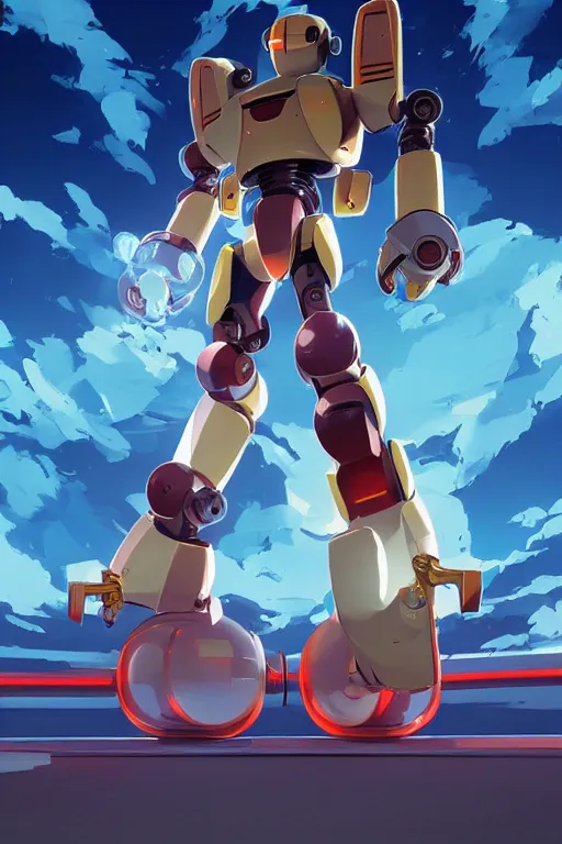 Image similar to metabots medabots medarotto medarot robot minimalist comics, behance hd by jesper ejsing, by rhads, makoto shinkai and lois van baarle, ilya kuvshinov, rossdraws global illumination ray tracing hdr radiating a glowing aura