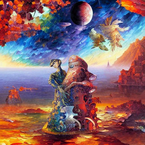 Image similar to art by android jones, james christensen, rob gonsalves, paul lehr, leonid afremov and tim white