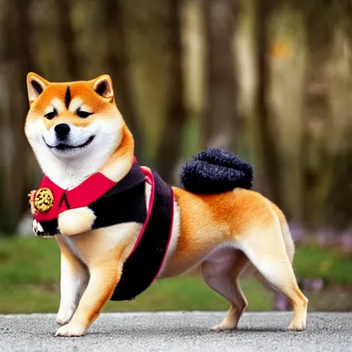 Prompt: Shiba Inu Dressed as an ancient Roman Soldier