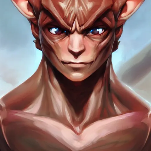 Prompt: anime portrait of a goblin from high fantasy as a muscular anime boy by stanley artgerm lau, wlop, rossdraws, james jean, andrei riabovitchev, marc simonetti, and sakimichan, trending on artstation