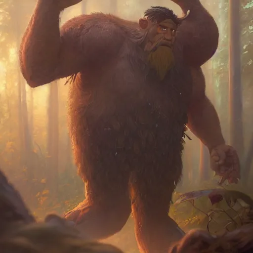 Prompt: a detailed full body portrait of a forest giant, by justin gerard and greg rutkowski, digital art, realistic painting, dnd, character design, trending on artstation