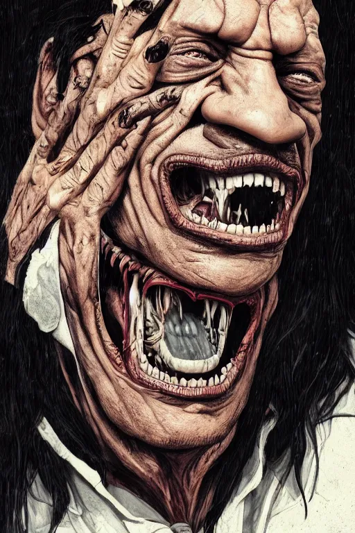 Prompt: danny trejo in sleepy hollow, full body, big two toned eyes, teeth gritted, horror, intricate details, cinematic, epic, realistic, anatomy, tomer hanuka, uplight, artstation, photorealistic, scary