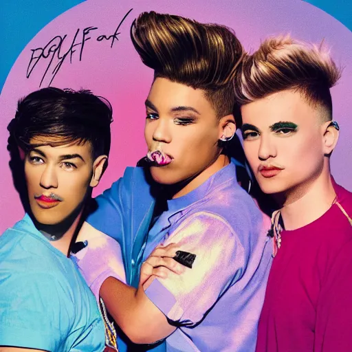 Image similar to album cover of a pop group named gay af, album cover art, album cover