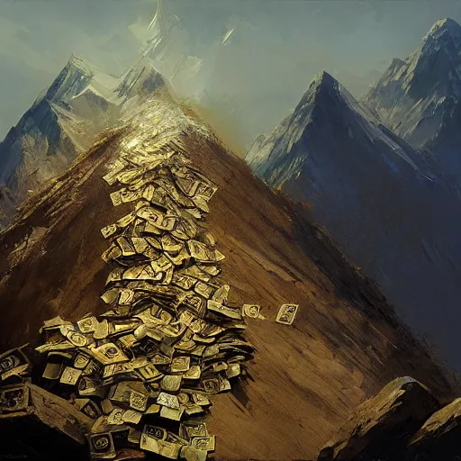 Image similar to mountain of cash, craig mullins