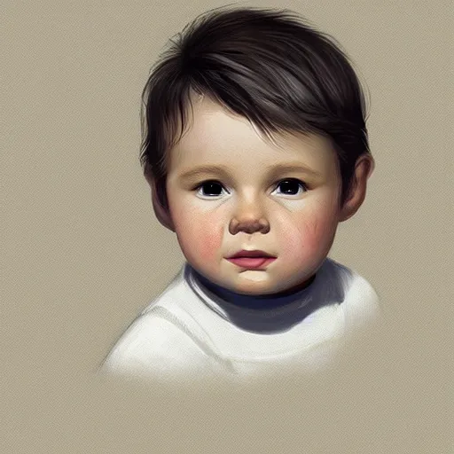 Image similar to super cute baby Harrison Ford, kawaii realistic portrait, by isabelle staub, by RossDraws, trending on artstation